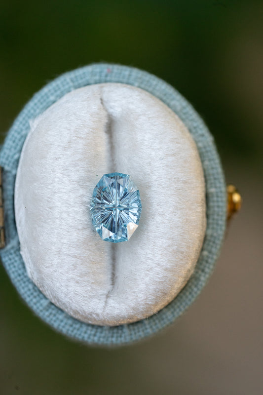 1.45 Carat Light Blue Fantasy Cut Lab Sapphire
