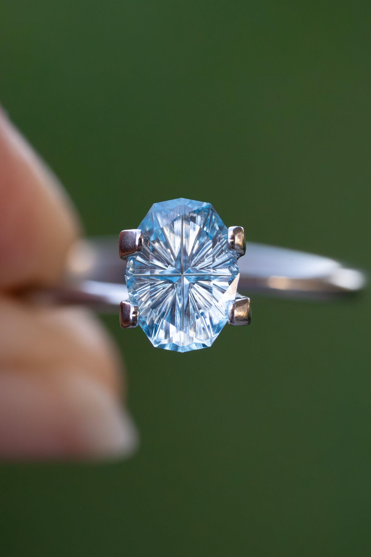 1.45 Carat Light Blue Fantasy Cut Lab Sapphire