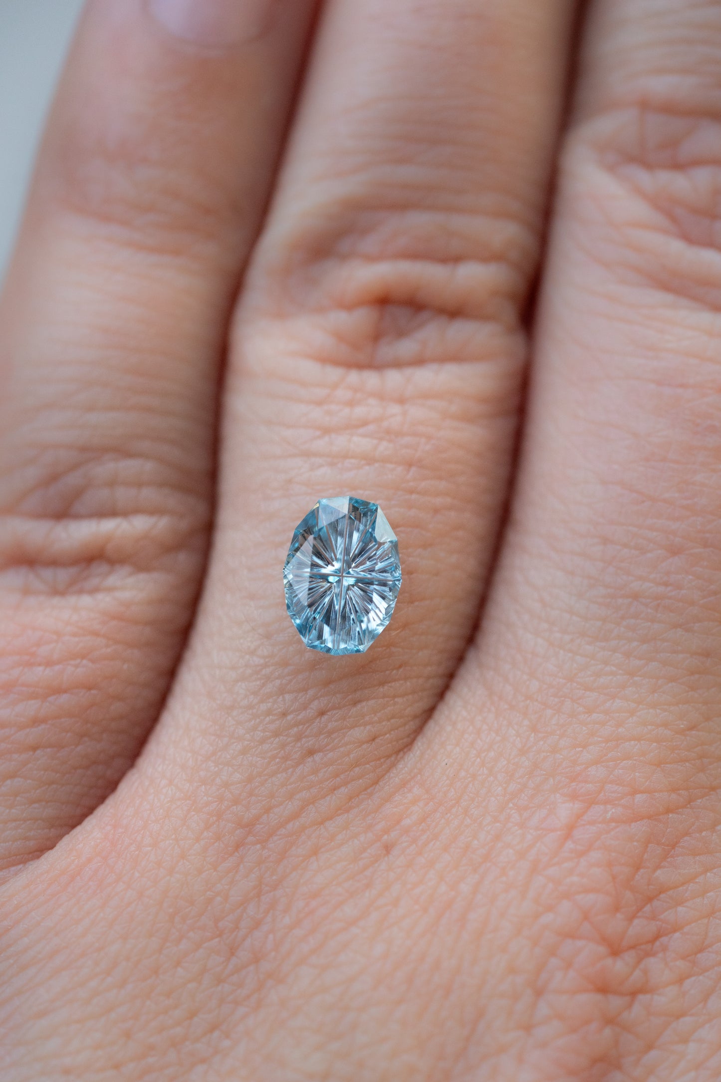 1.45 Carat Light Blue Fantasy Cut Lab Sapphire