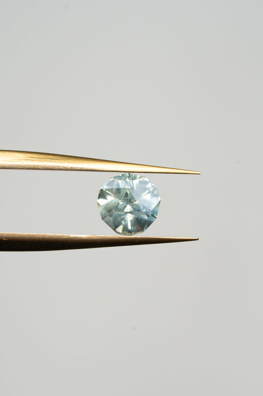 0.685 Carat Light Green Montana Sapphire
