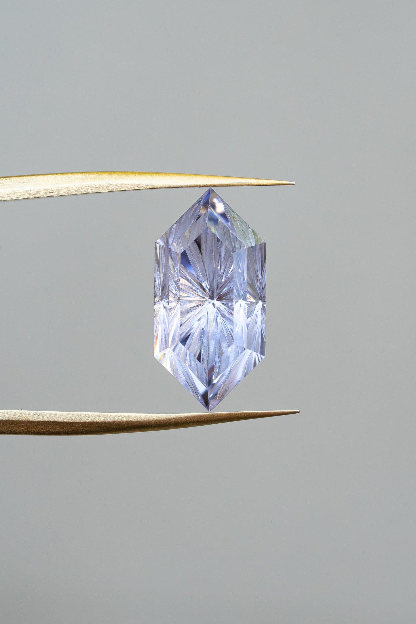 4.36 Carat Light Periwinkle Blue Fantasy Cut Lab Sapphire