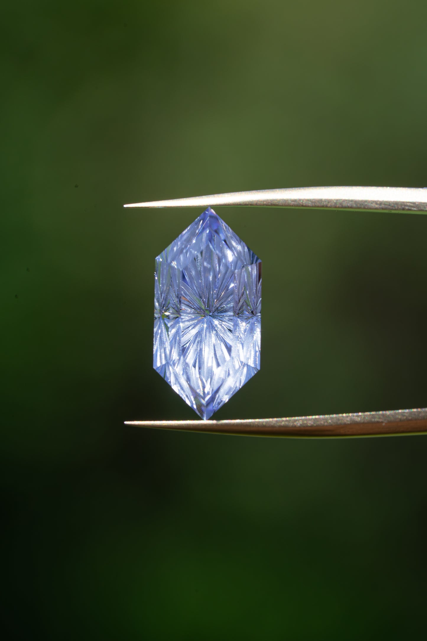 4.36 Carat Light Periwinkle Blue Fantasy Cut Lab Sapphire