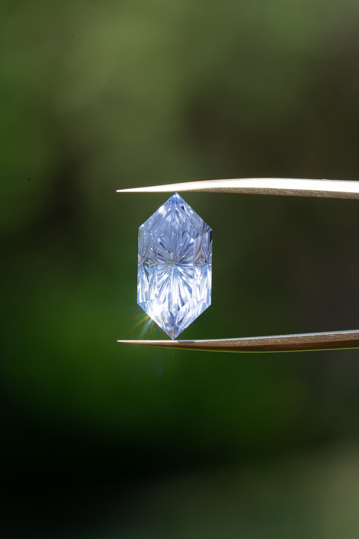 4.36 Carat Light Periwinkle Blue Fantasy Cut Lab Sapphire