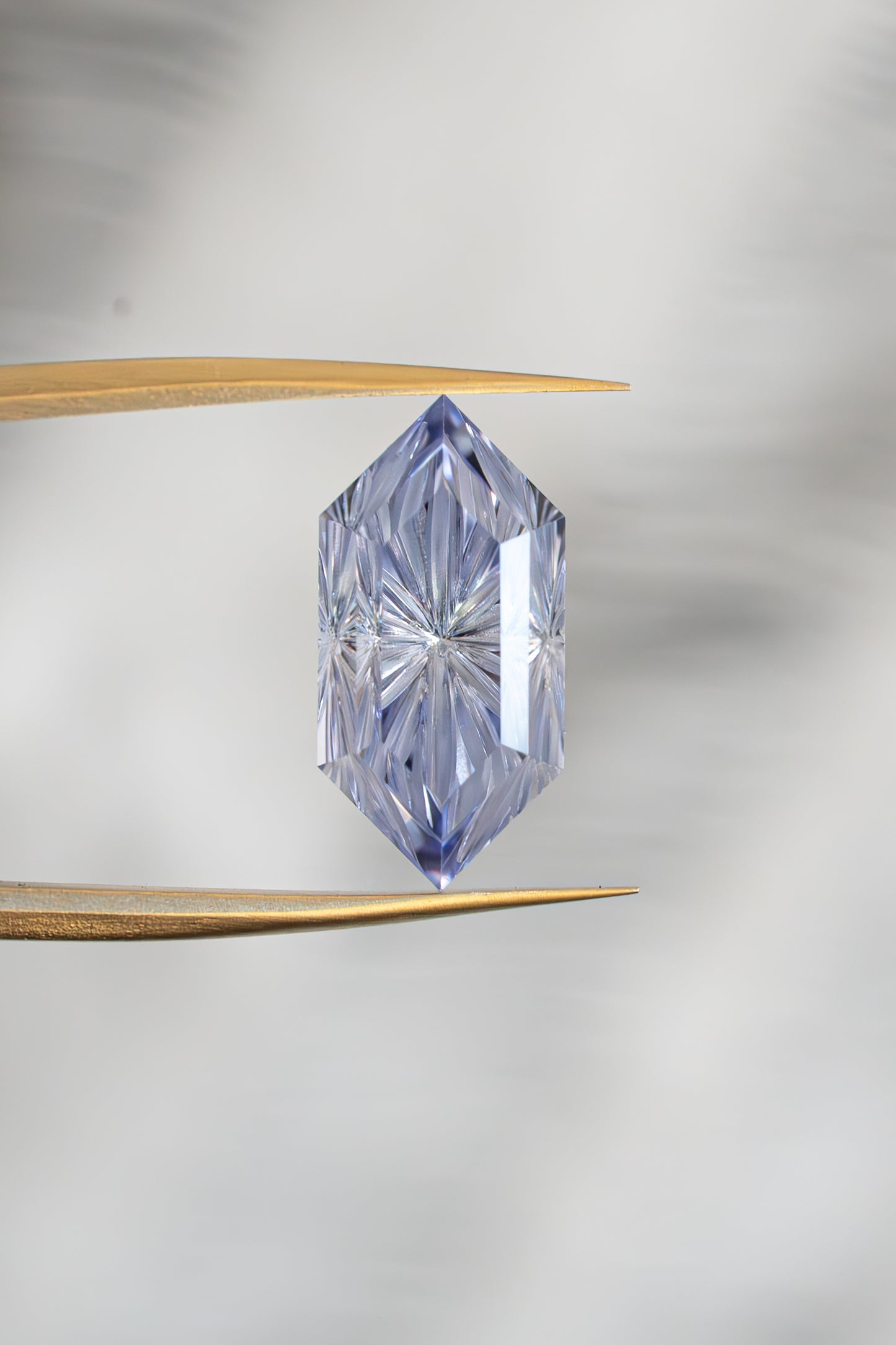 4.36 Carat Light Periwinkle Blue Fantasy Cut Lab Sapphire