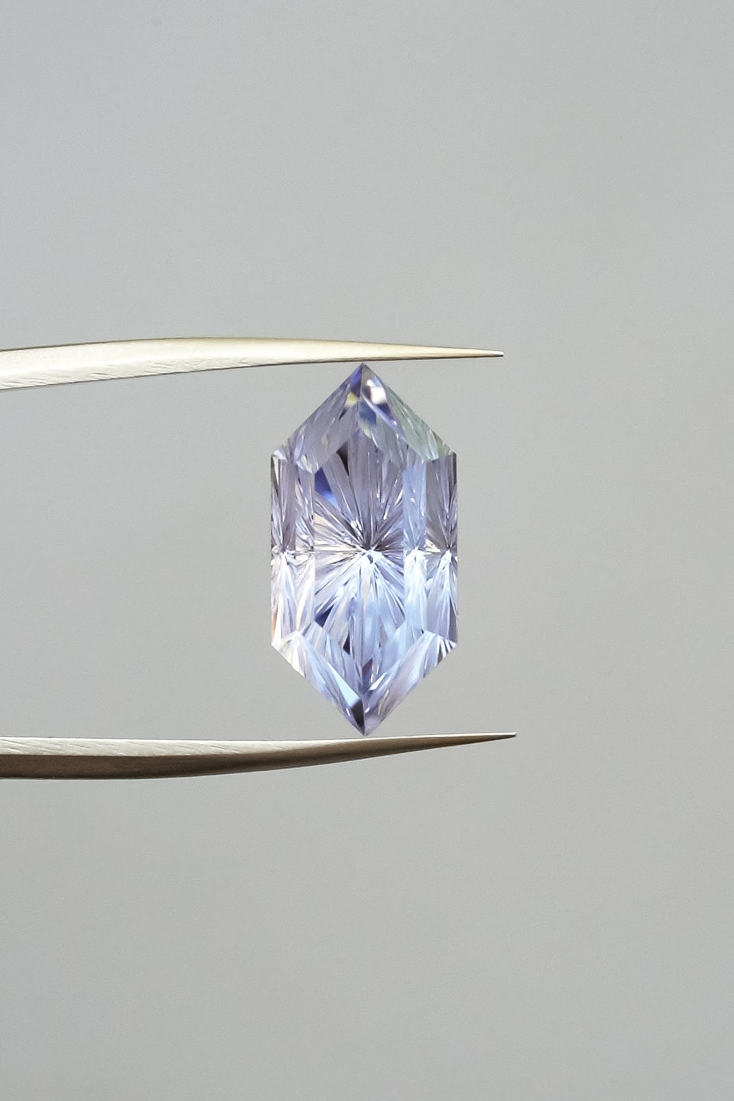 4.36 Carat Light Periwinkle Blue Fantasy Cut Lab Sapphire