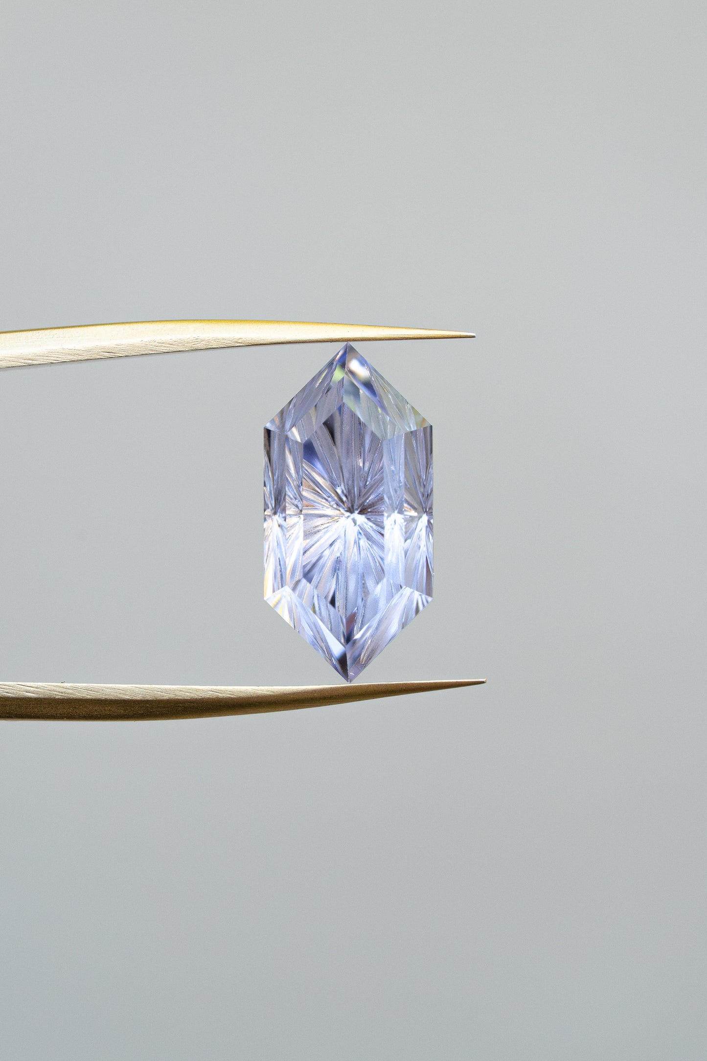 4.36 Carat Light Periwinkle Blue Fantasy Cut Lab Sapphire