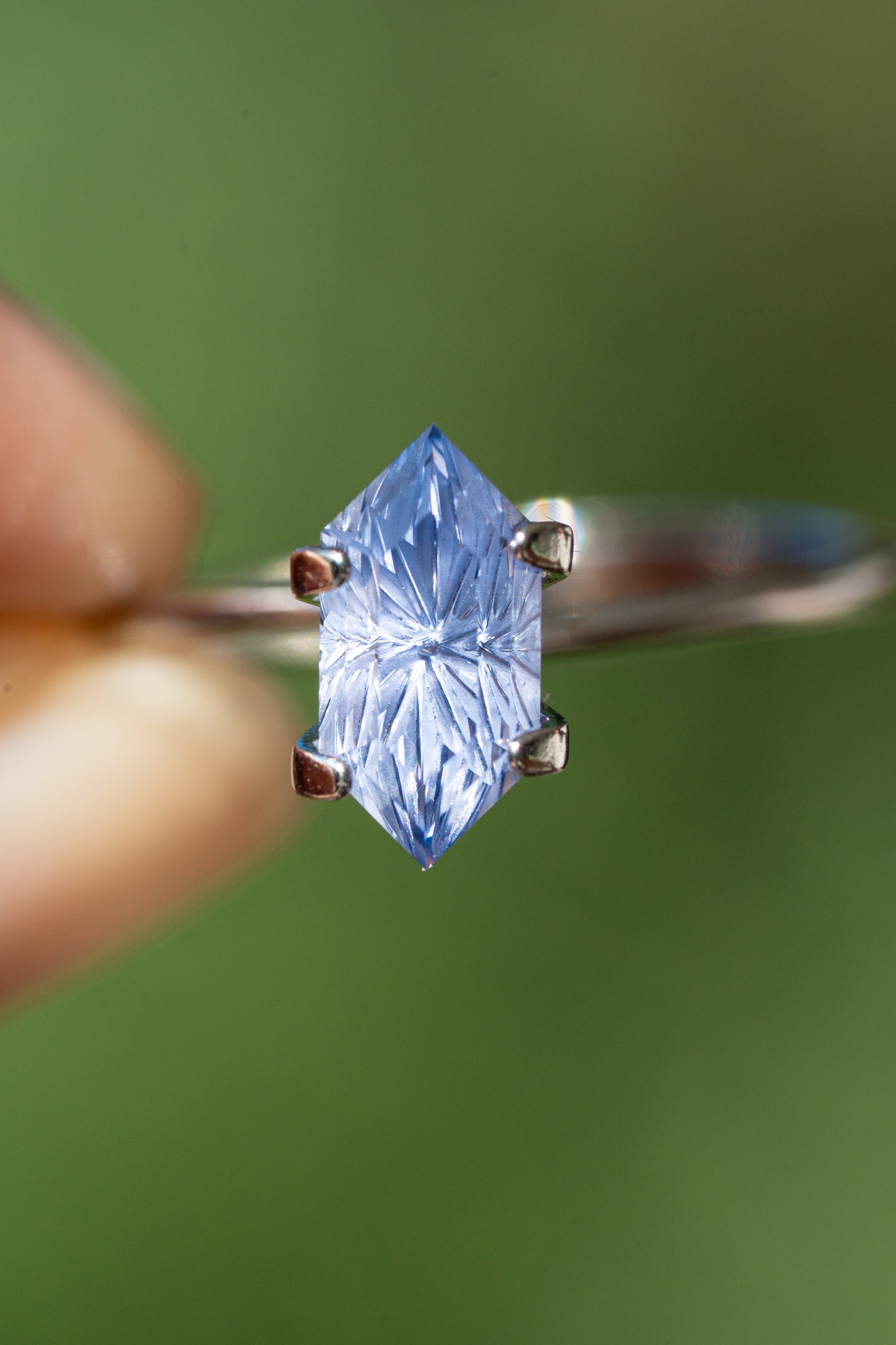 1.77 Carat Periwinkle Blue Fantasy Cut Lab Sapphire