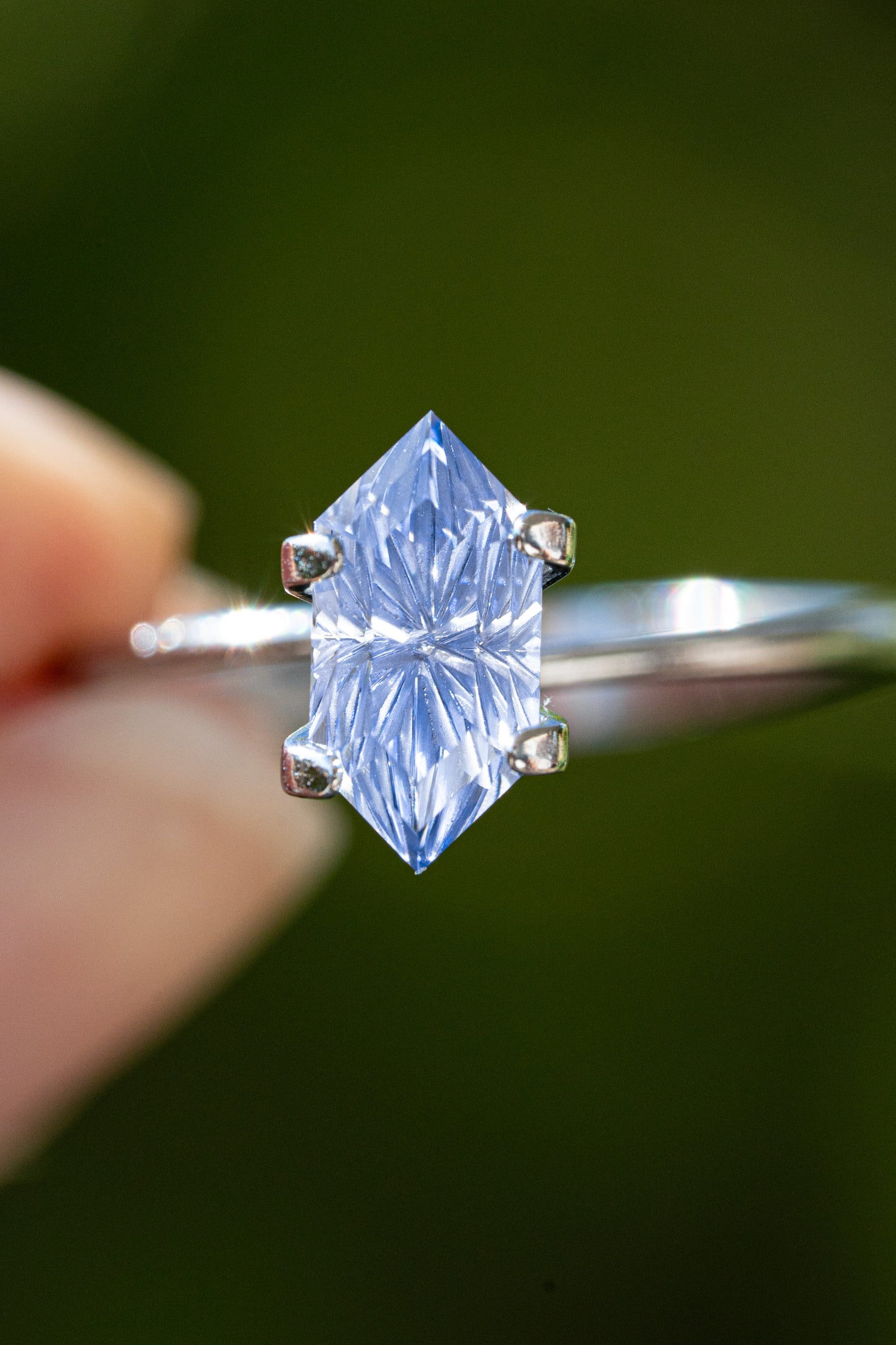 1.77 Carat Periwinkle Blue Fantasy Cut Lab Sapphire
