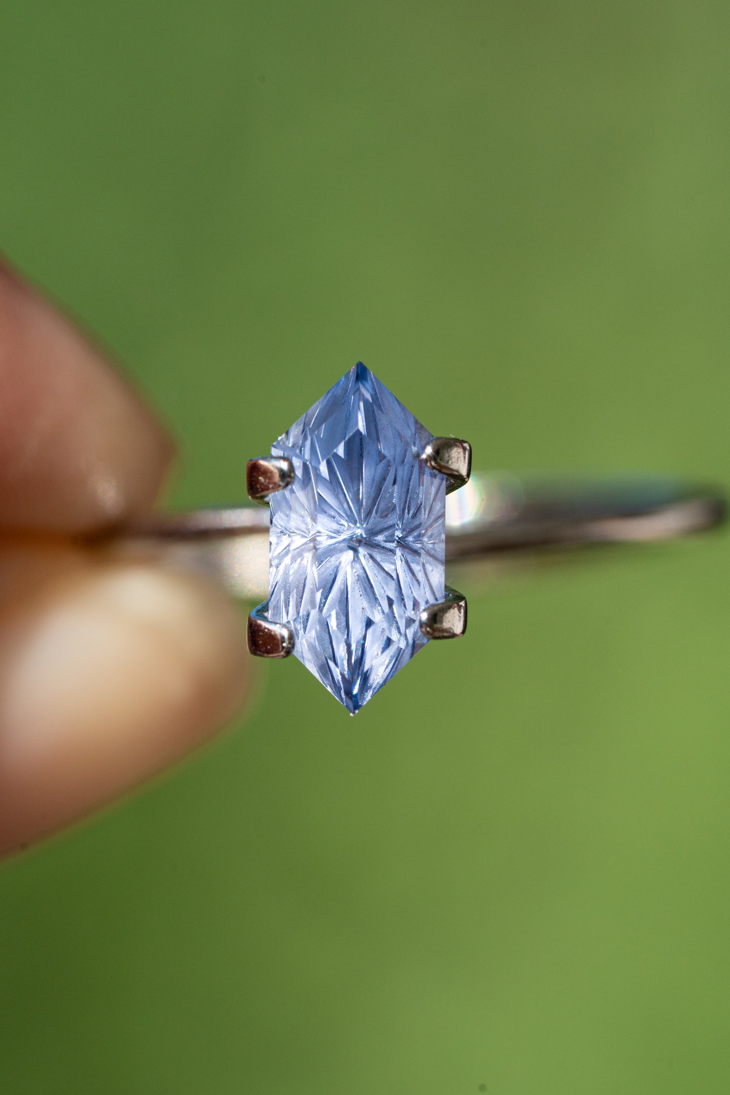 1.77 Carat Periwinkle Blue Fantasy Cut Lab Sapphire