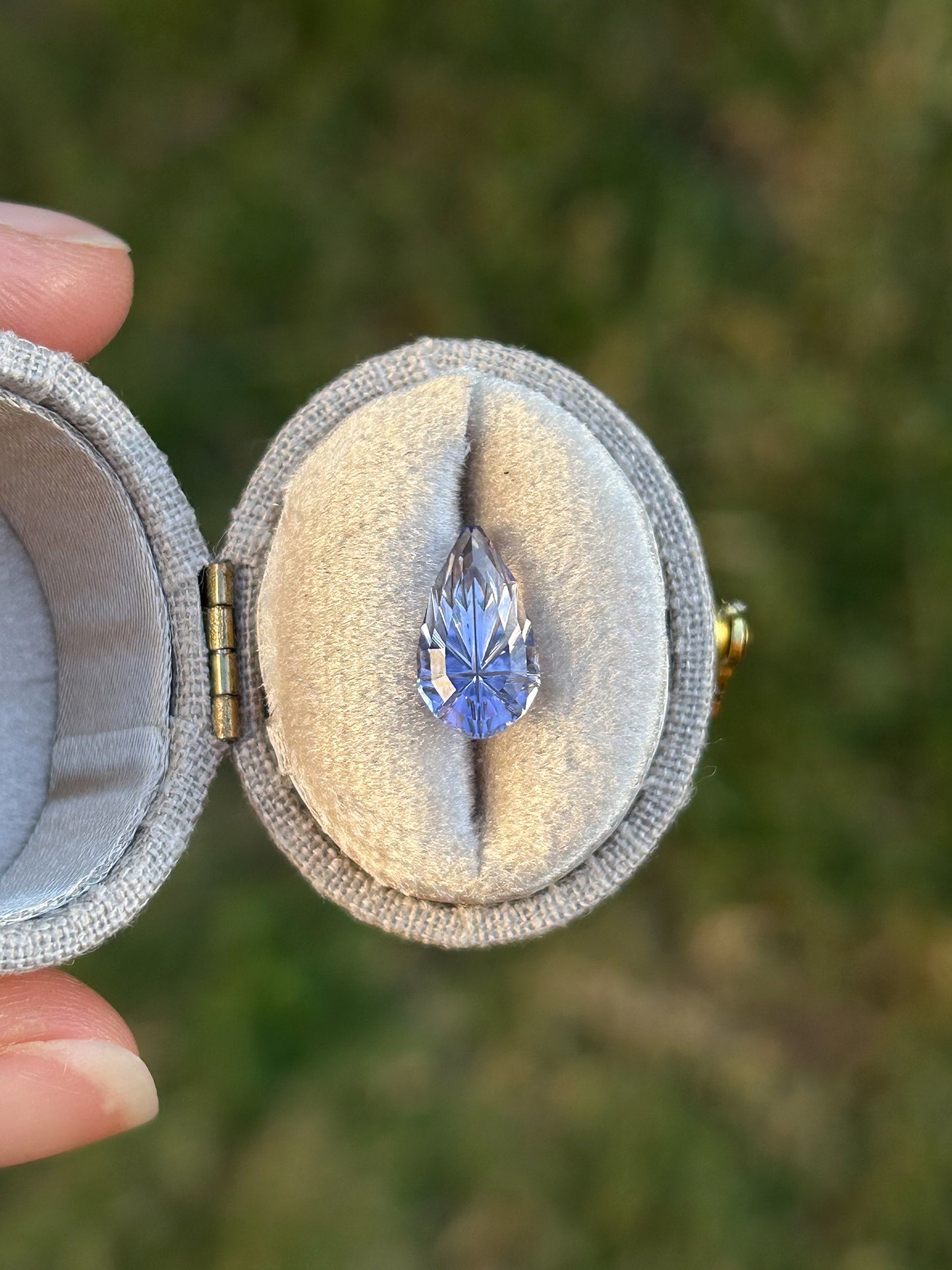 2.43 Carat Two Toned Periwinkle Fantasy Cut Lab Sapphire