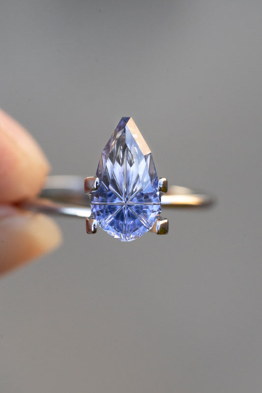 2.43 Carat Two Toned Periwinkle Blue Fantasy Cut Lab Sapphire