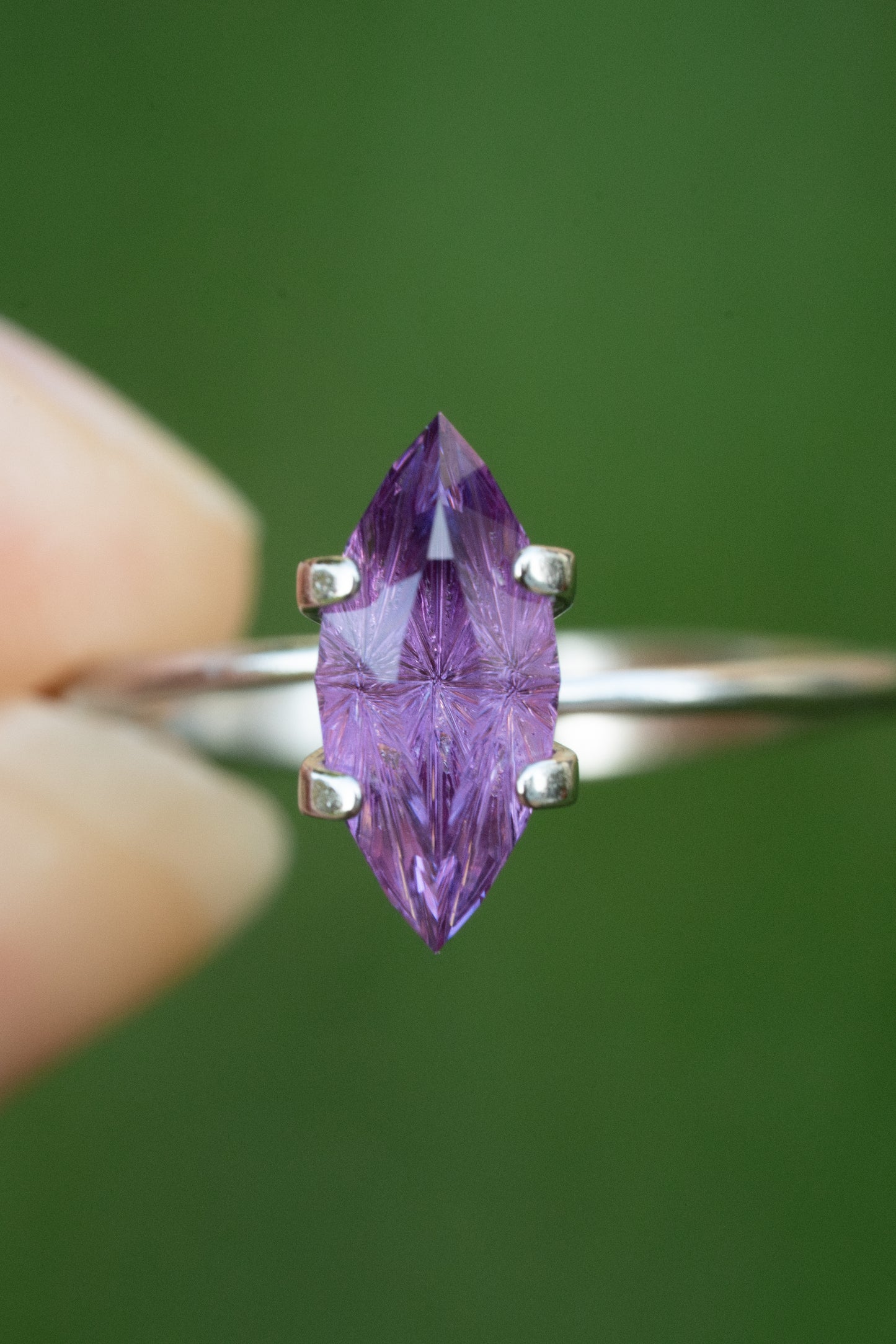 2.22 Carat Two Toned Purple Fantasy Cut Lab Sapphire