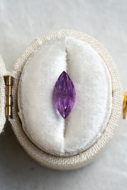 2.22 Carat Two Toned Purple Fantasy Cut Lab Sapphire
