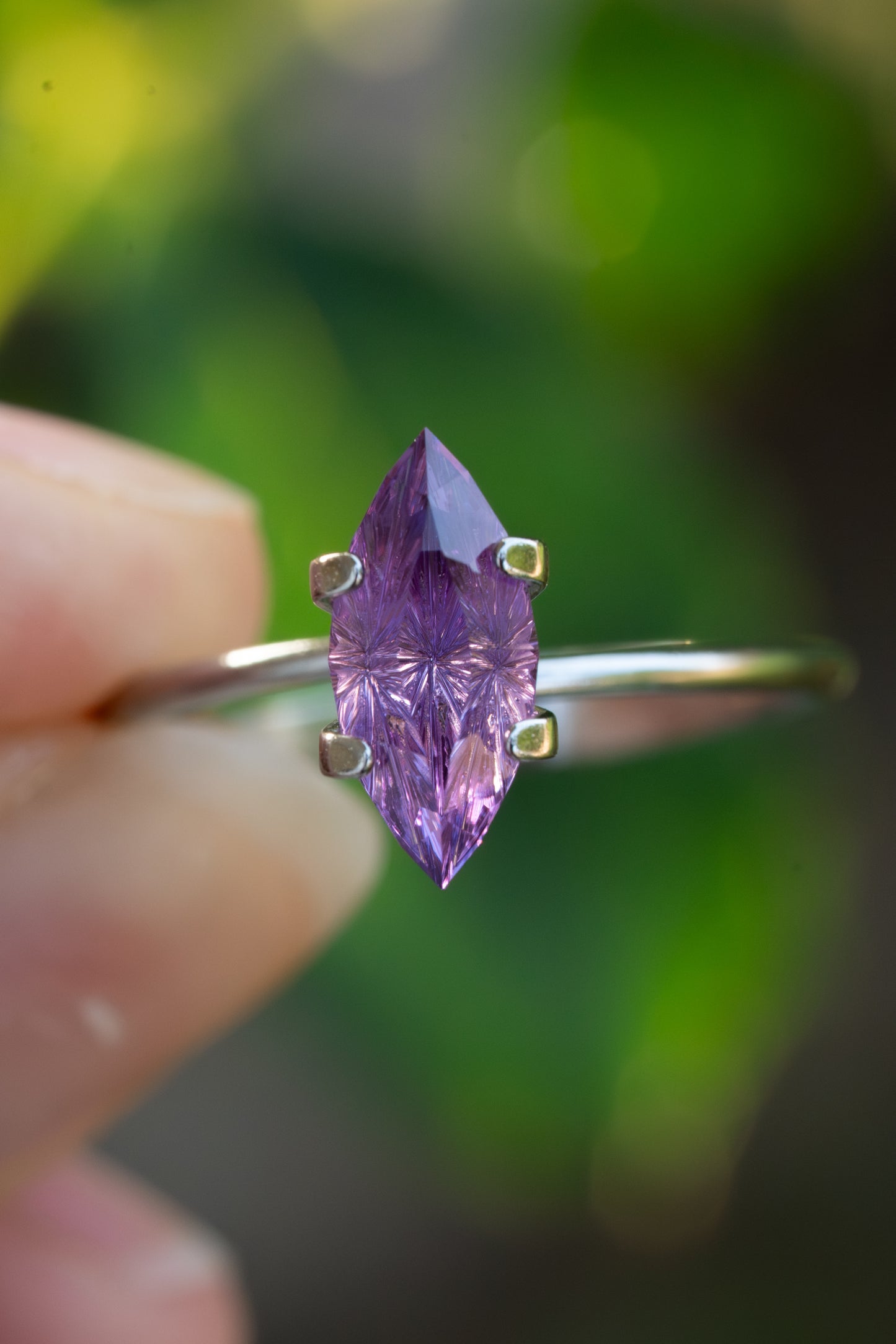 2.22 Carat Two Toned Purple Fantasy Cut Lab Sapphire