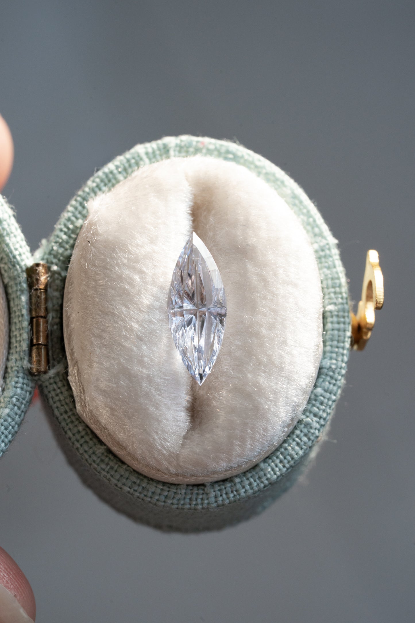 1.86 Carat Silvery Blue White Fantasy Cut Lab Sapphire