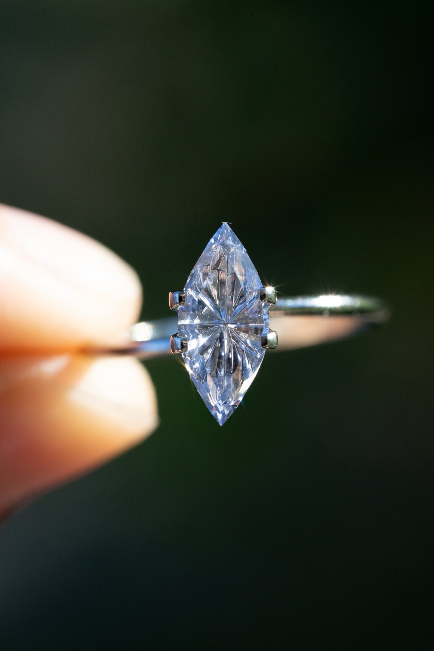 1.93 Carat Silvery Periwinkle Fantasy Cut Lab Sapphire