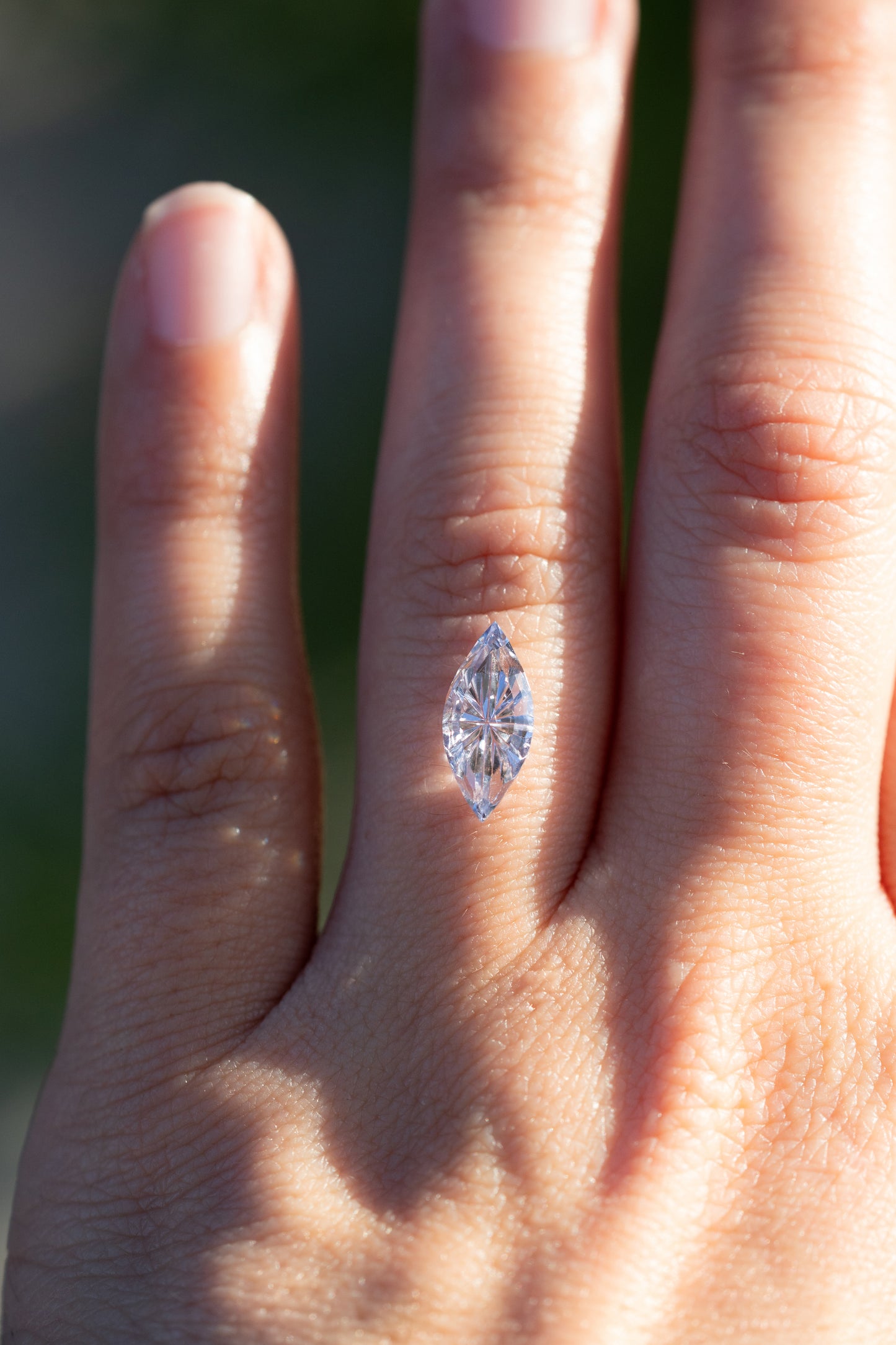 1.93 Carat Silvery Periwinkle Fantasy Cut Lab Sapphire
