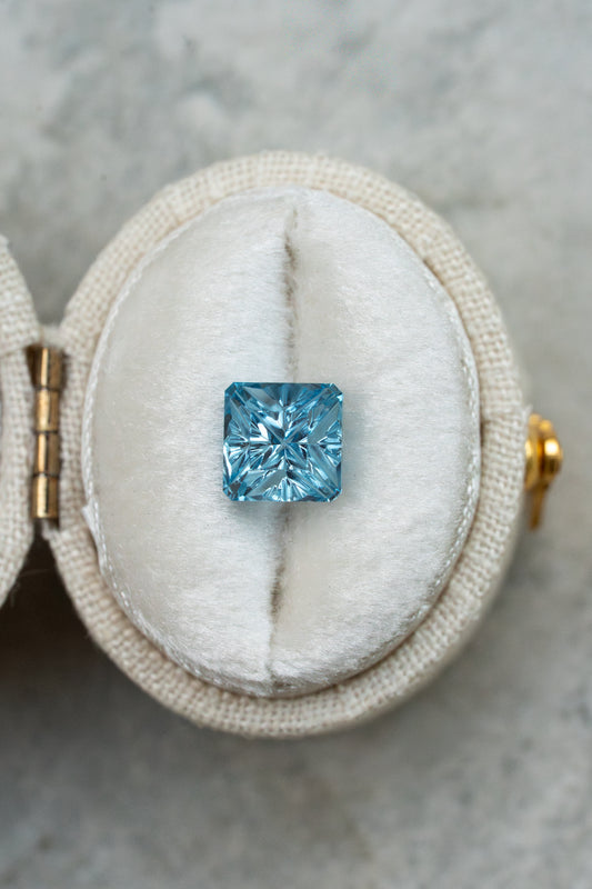 2.17 Carat Sky Blue Fantasy Cut Lab Sapphire