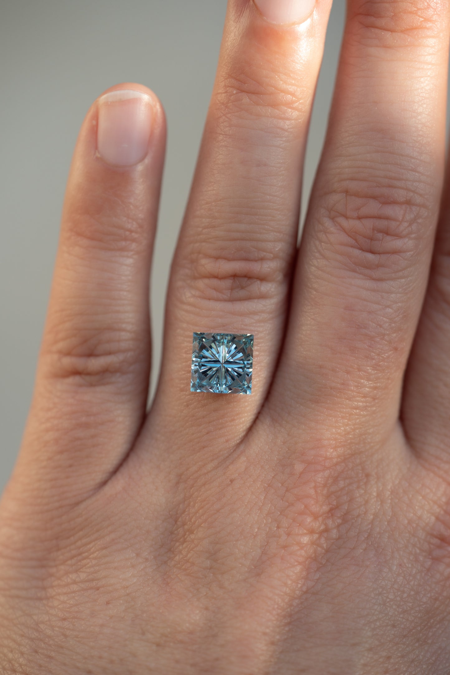 3.5 Carat Sky Blue Fantasy Cut Lab Sapphire