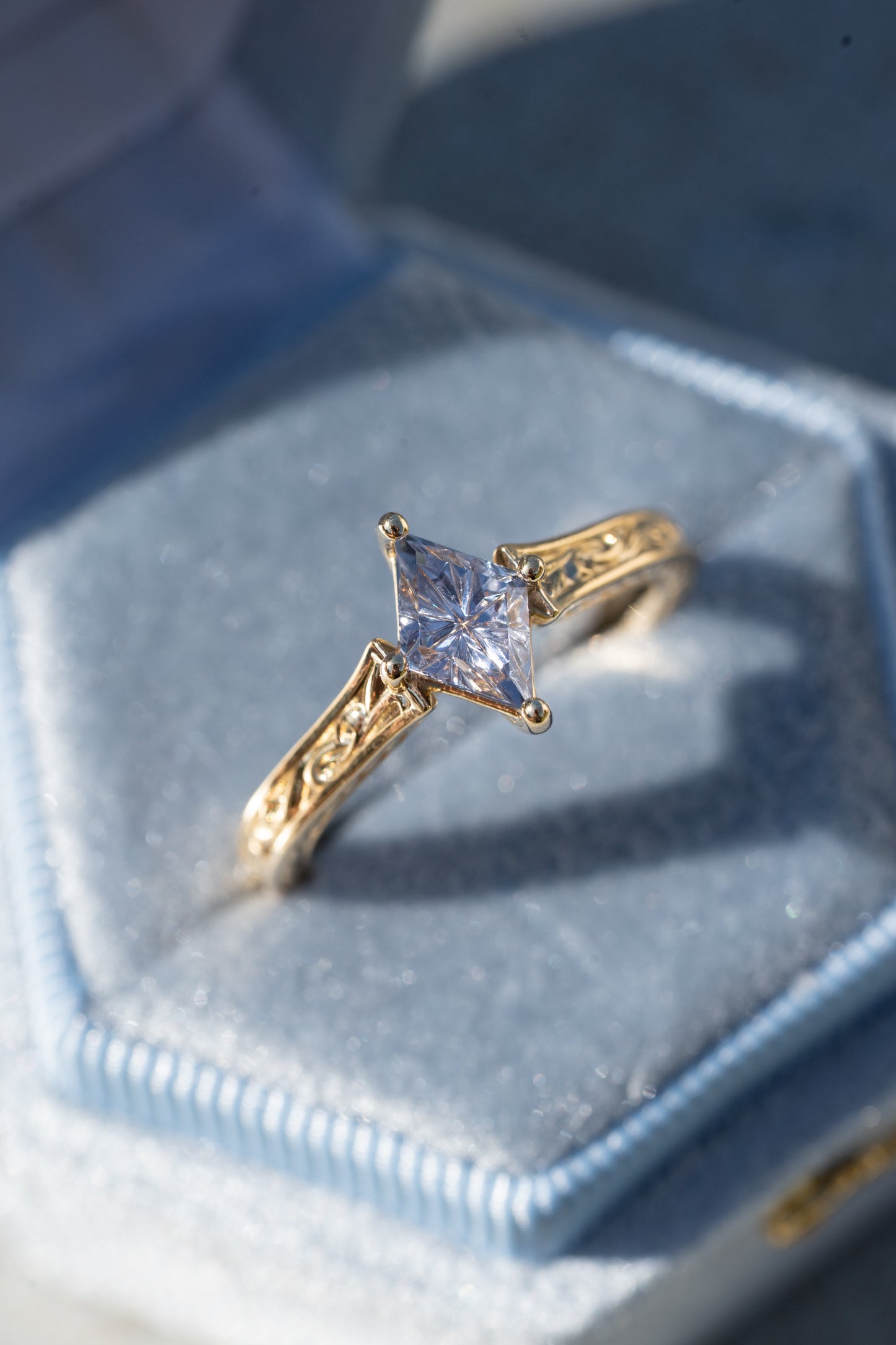 The Fable Ring with 1 Carat Fantasy Cut Madagascar Sapphire- Size 7