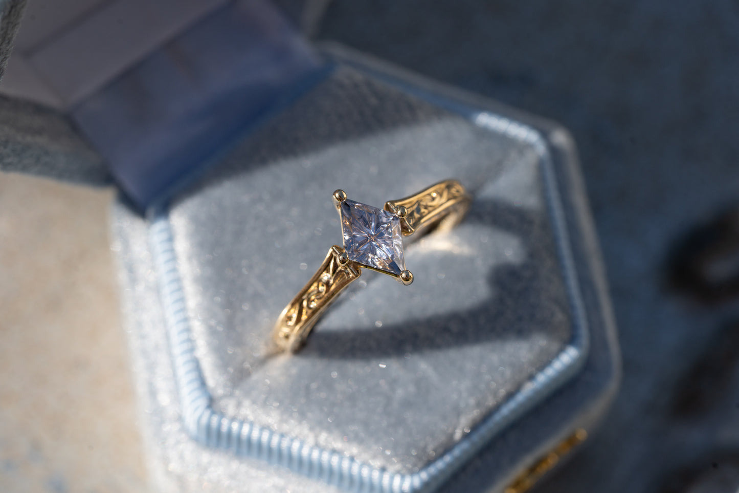 The Fable Ring with 1 Carat Fantasy Cut Madagascar Sapphire- Size 7