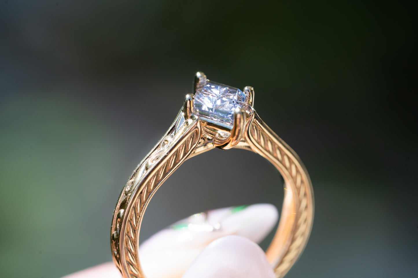 The Fable Ring with 1 Carat Fantasy Cut Madagascar Sapphire- Size 7