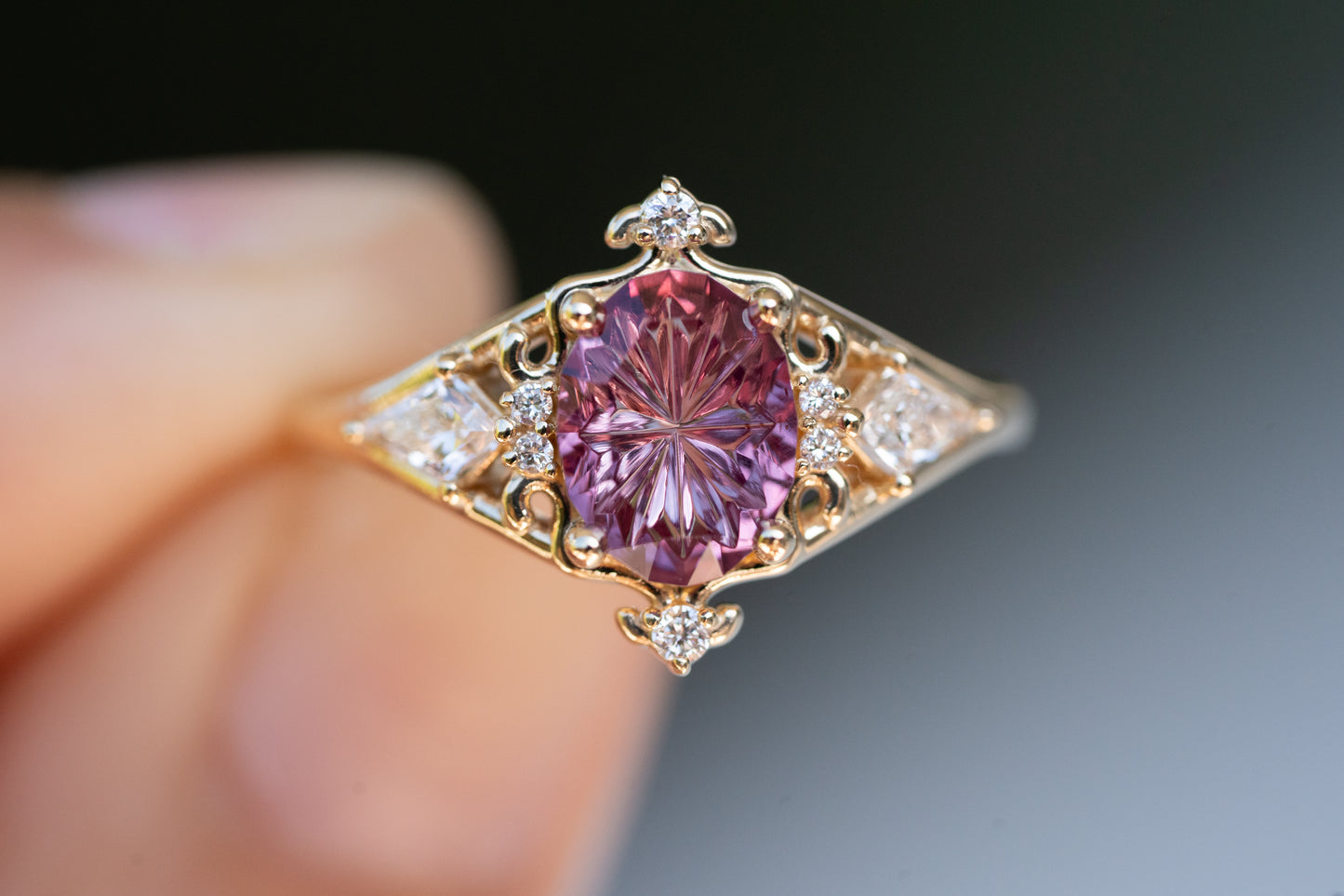 The Solara Ring with 1.5 Carat Garnet- Size 7