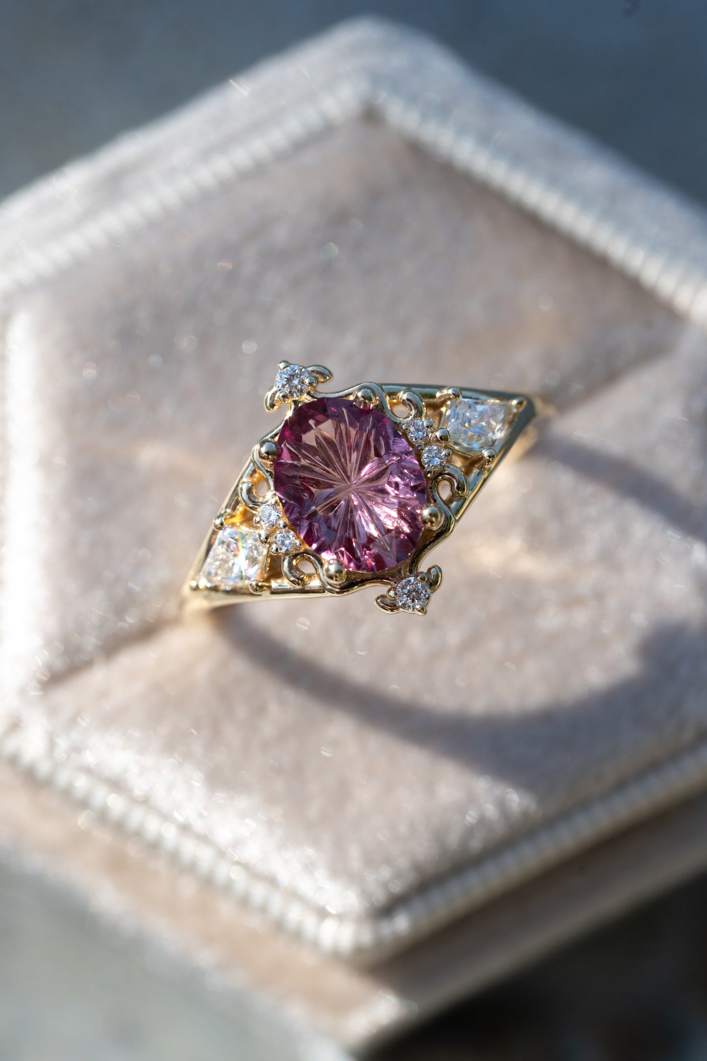 The Solara Ring with 1.5 Carat Garnet- Size 7