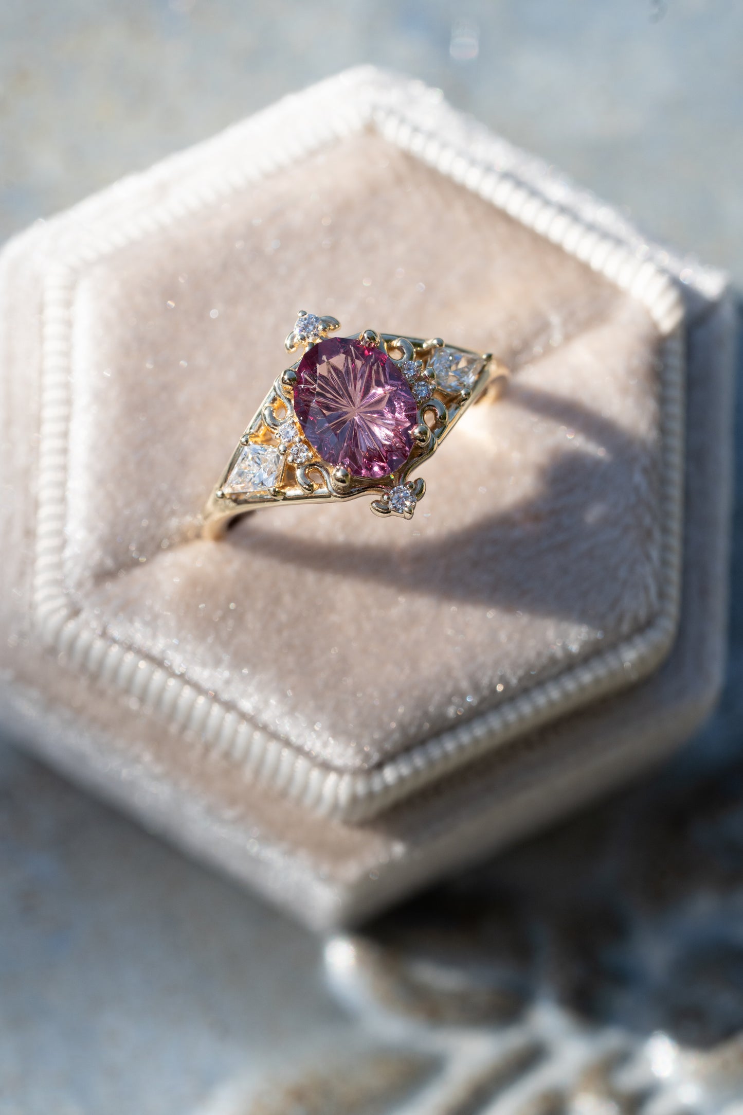 The Solara Ring with 1.5 Carat Garnet- Size 7
