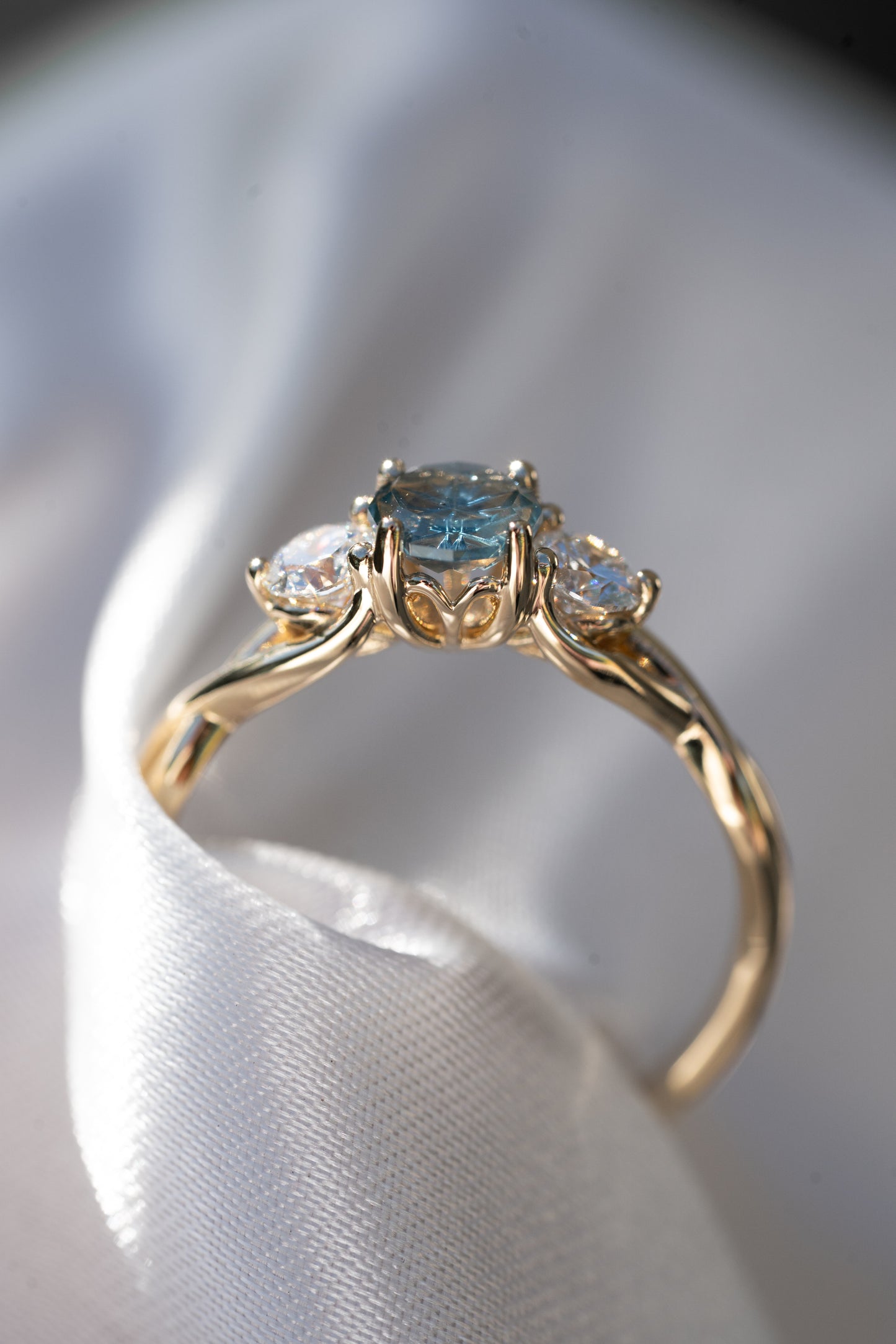 The Woven Ring with 0.58 Carat Montana Sapphire- Size 7