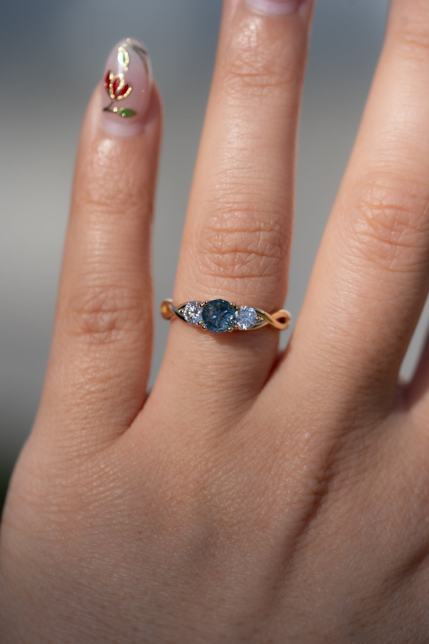 The Woven Ring with 0.58 Carat Montana Sapphire- Size 7