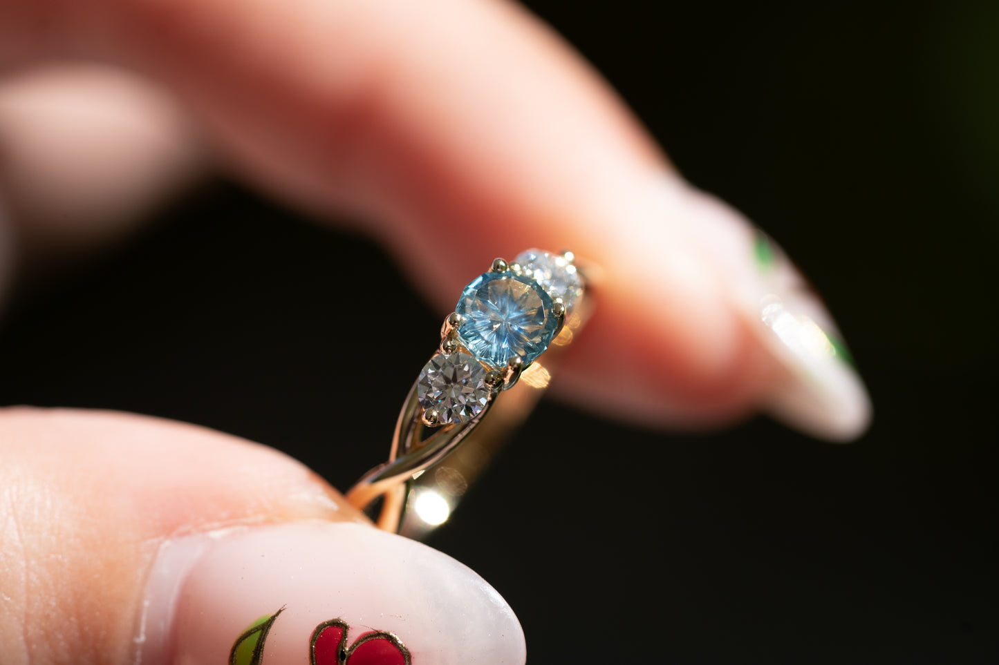 The Woven Ring with 0.58 Carat Montana Sapphire- Size 7