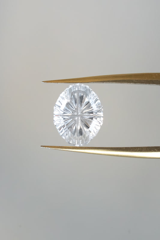 1.29 Carat White Fantasy Cut Lab Sapphire